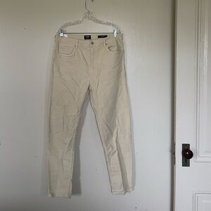 Relaxed tapered corduroy cream cotton on pants